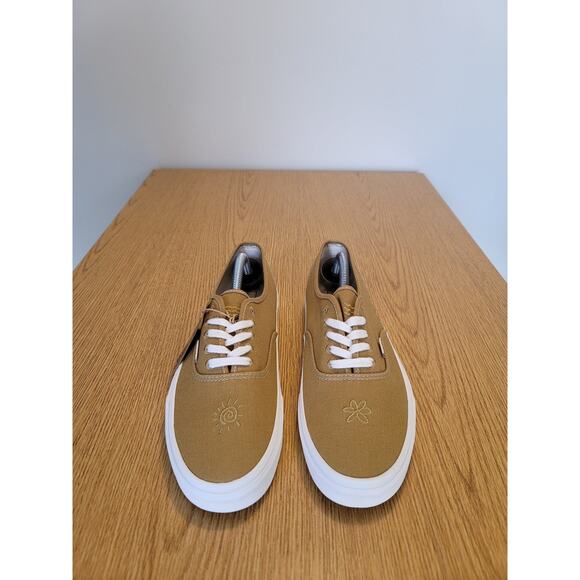 Vans Authentic low top skate shoes gold mustard peace sustainable sz 8 ecotheory - Picture 2 of 7